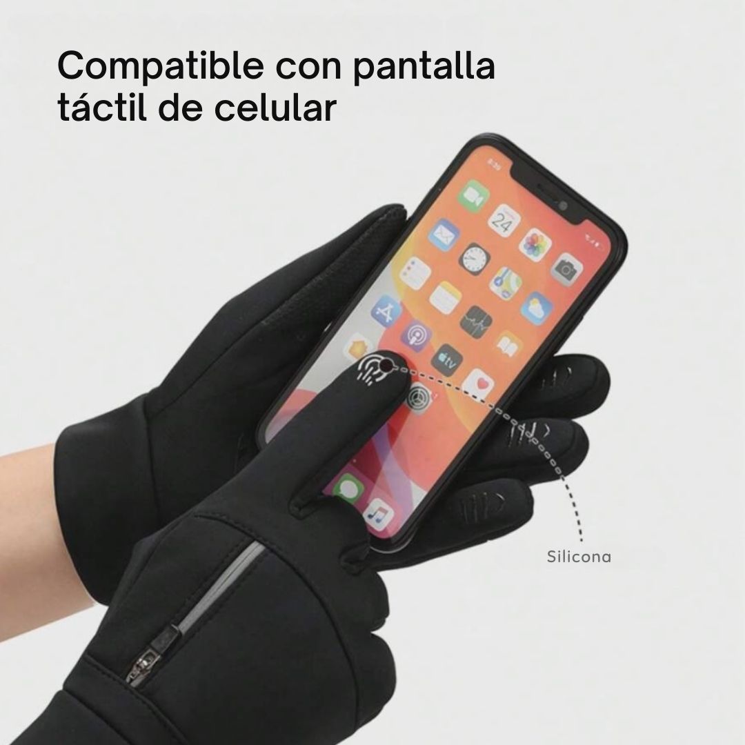 Guantes térmicos impermeables con táctil para celular
