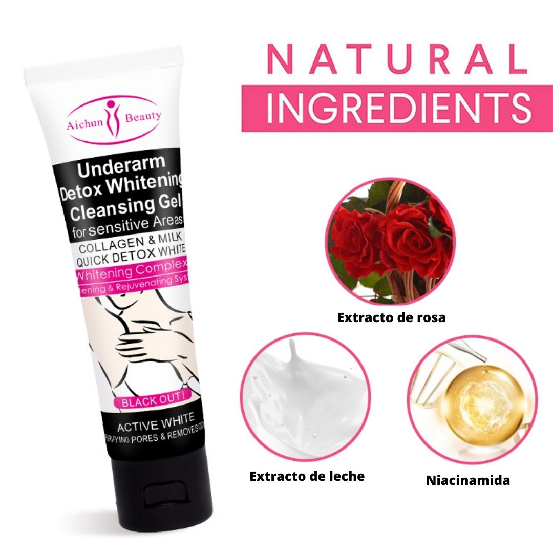 Crema blanqueador corporal para axilas y bikini