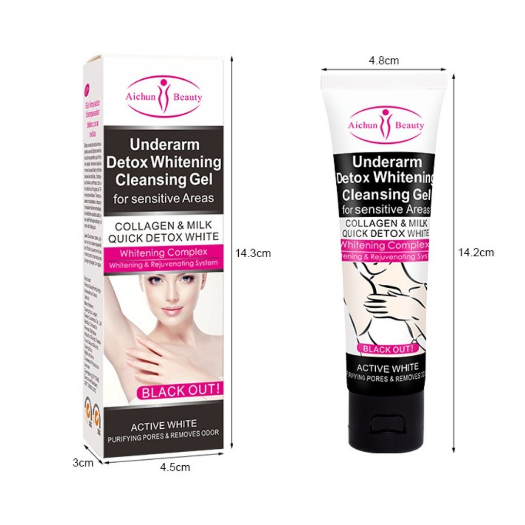Crema blanqueador corporal para axilas y bikini