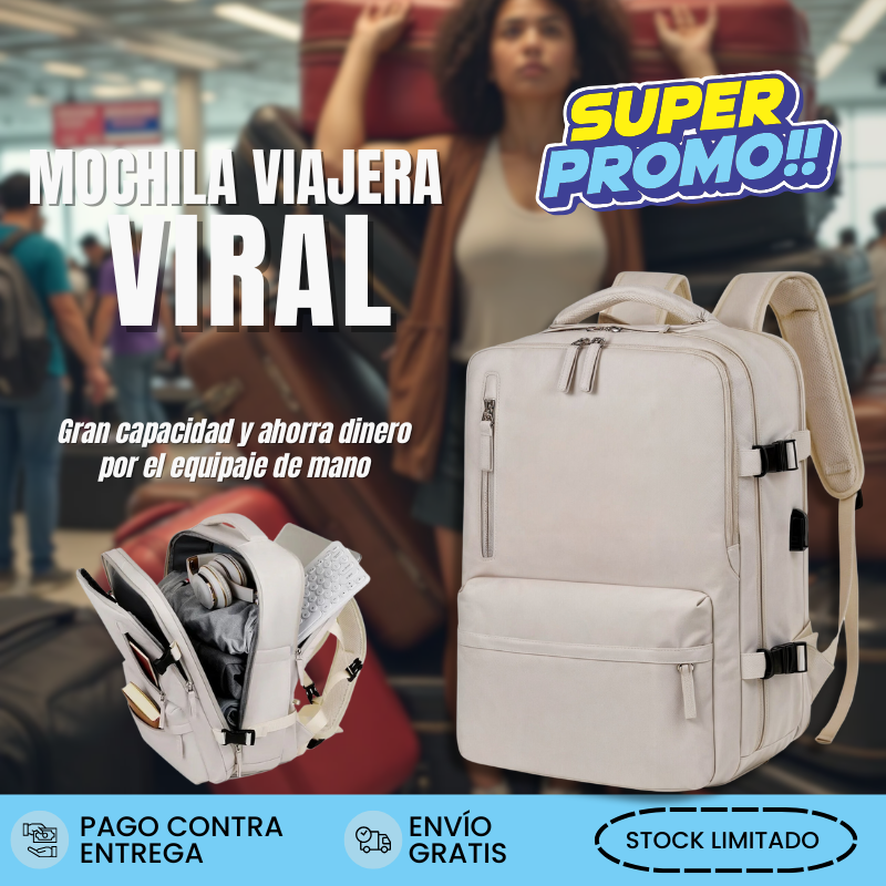 MOCHILA VIAJERA EXPANDIBLE VIRAL | 50% DE DESCUENTO + ENVÍO GRATIS (Copia)