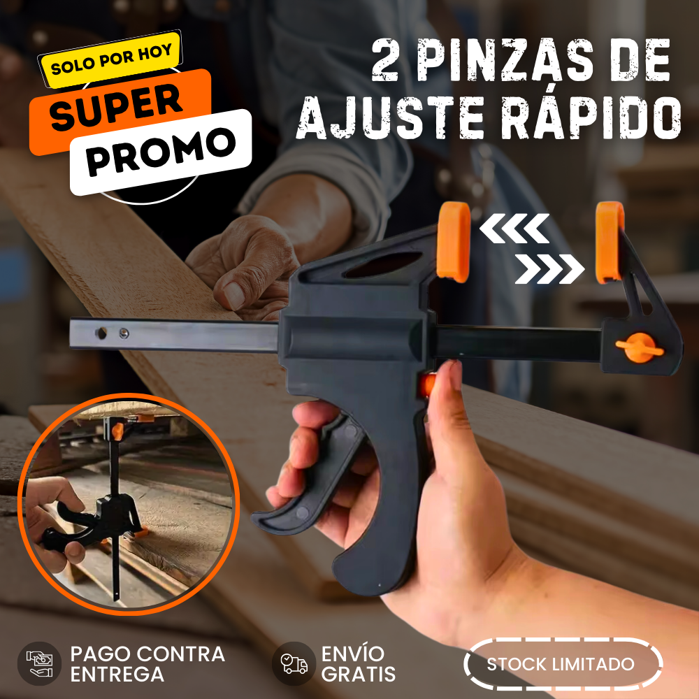 2 Pinzas Sargento De Ajuste Rápido | 50% De Descuento + Envío Gratis