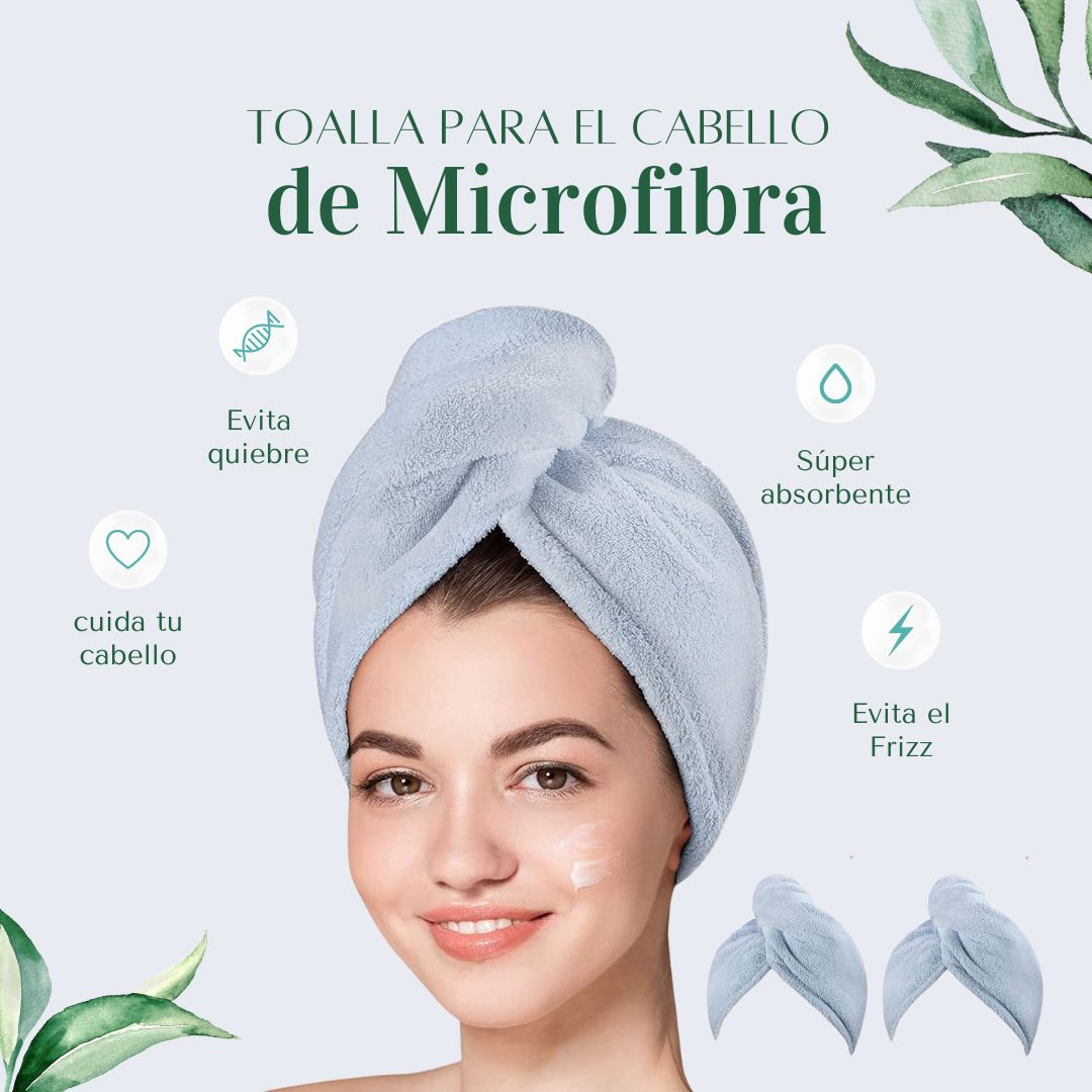 Toalla para cabello de Microfibra anti frizz