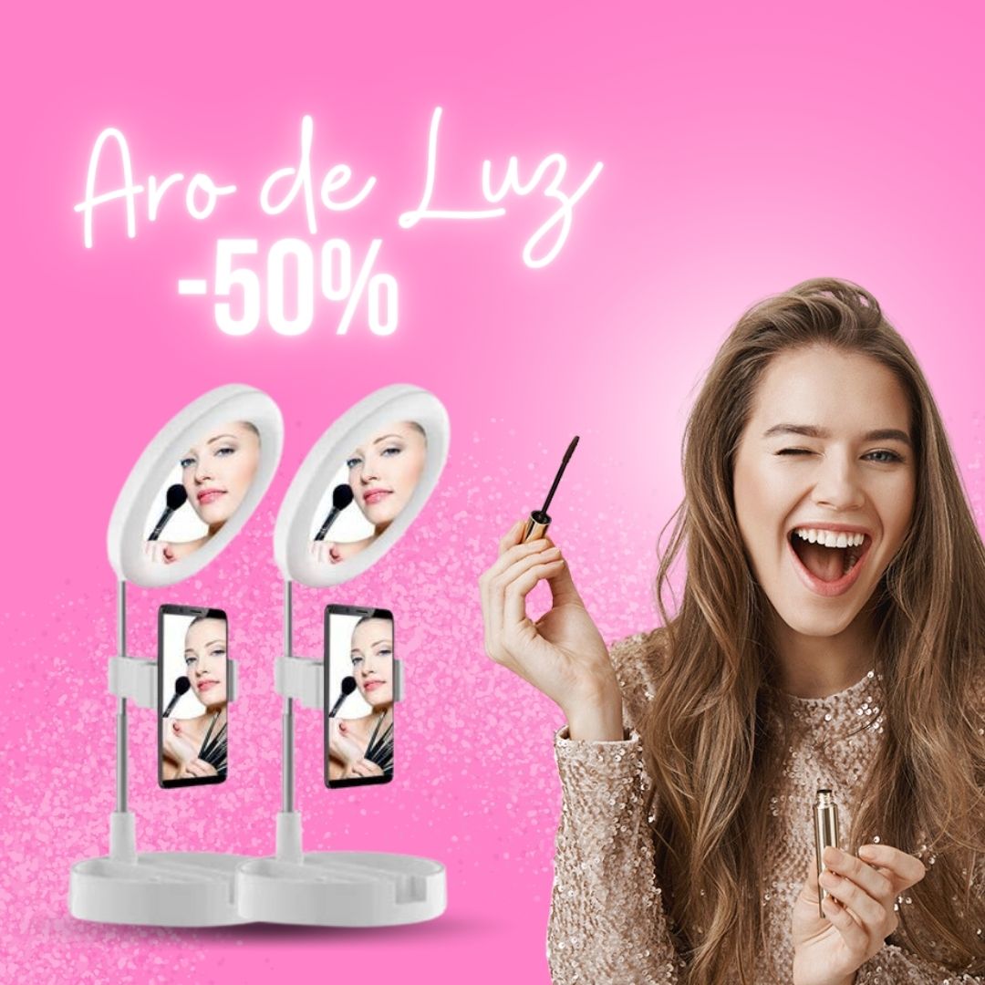 Aro de luz con soporte para celular