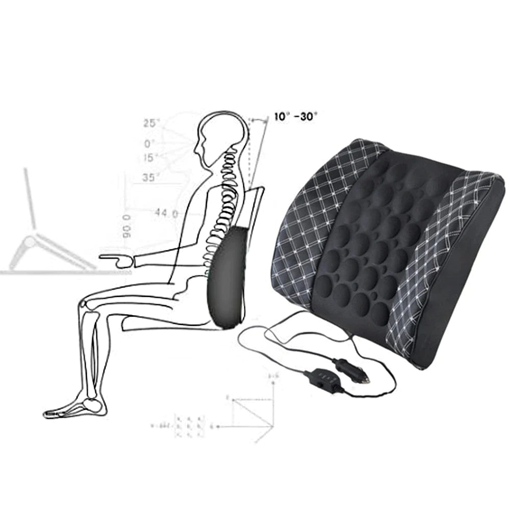 Cojín Lumbar Masajeador Con Vibración Para Autos