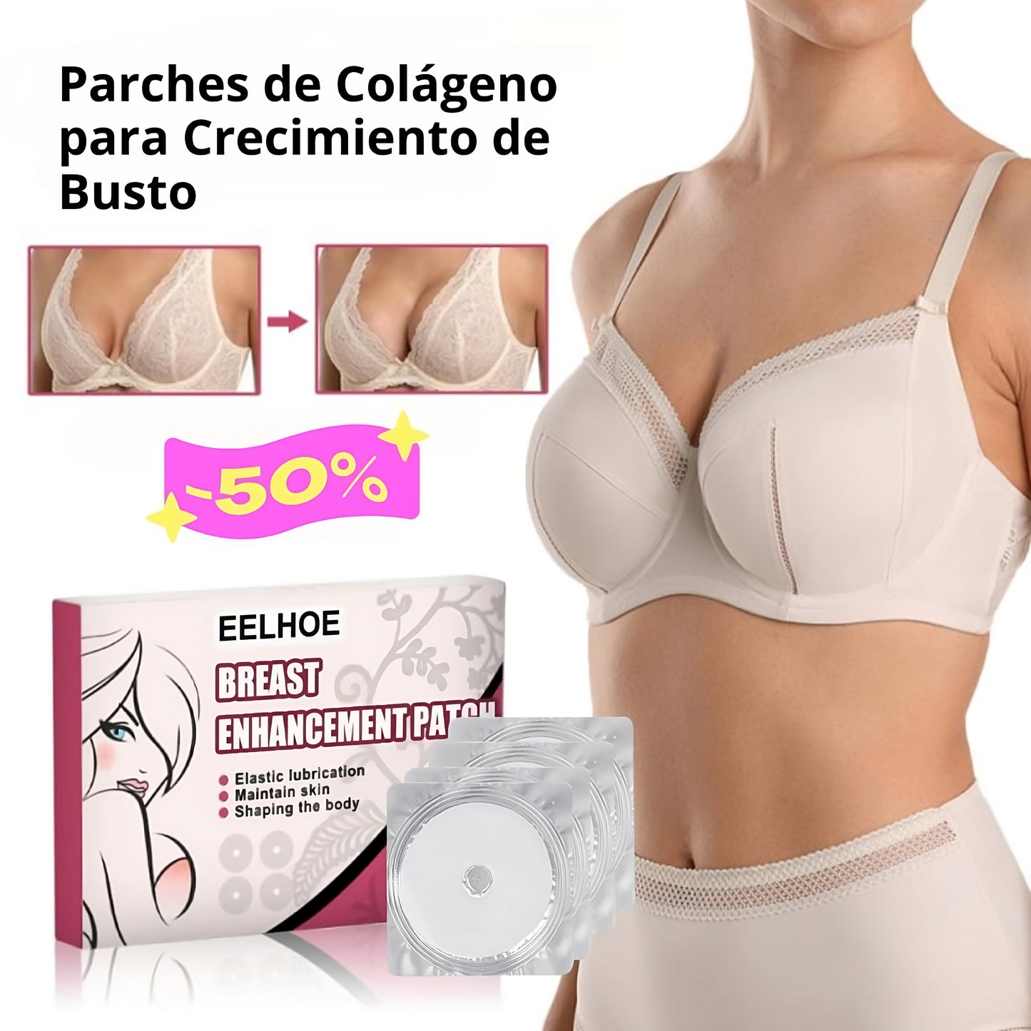 Parche de Colágeno para crecimiento de busto