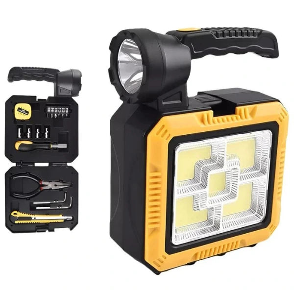 LAMPARA 3 EN 1- LINTERNA LED + KIT DE HERRAMIENTAS + POWER BANK