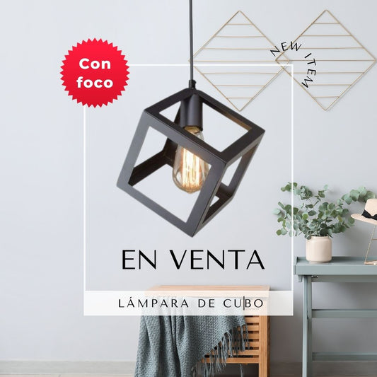 Lampara Colgante de Cubo