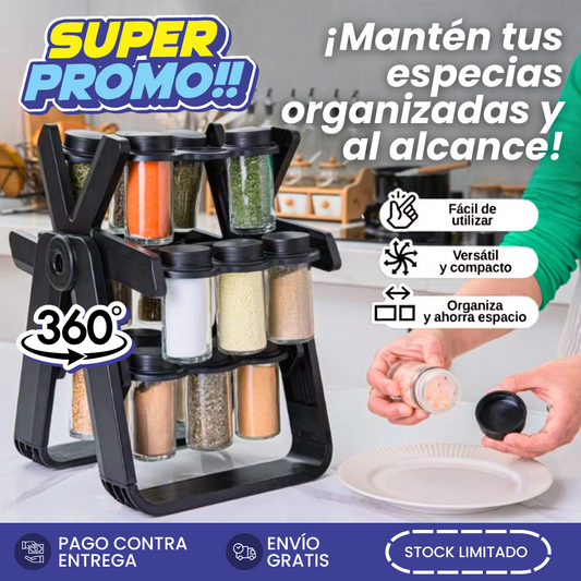 CONDIMATIC 360º | Condimentero giratorio multifuncional - 50% Off + Envío Gratis