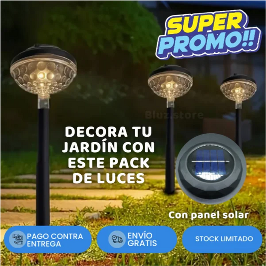 Lámpara Diamante Multicolor para Jardín Pack X2