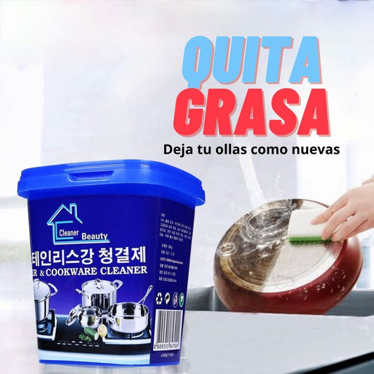 QUITA GRASA Y PULIDOR DE HORNILAS, OLLAS Y METALES